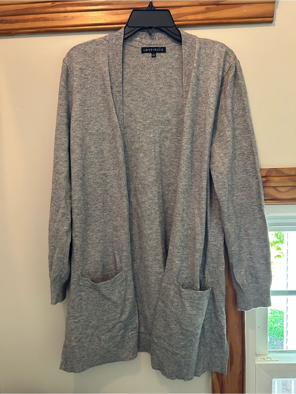 Love + Elle Light Gray Open-Front Cardigan with Pockets